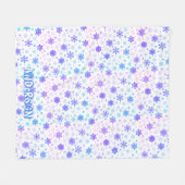 Schneeflocken Pastellfarben Rosa und Blau Elegante Fleecedecke (Vorderseite (Horizontal))