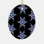 Schneeflocken, pastellfarbener Kristall auf schwar Keramikornament (Rechts)