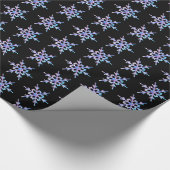 Schneeflocken, pastellfarbener Kristall, schwarz Geschenkpapier (Ecke)