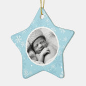 Schneeflocken Pattern Foto Weihnachten Keramikornament (Links)