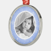 Schneeflocken Pattern Foto Weihnachten Ornament Aus Metall (Links)