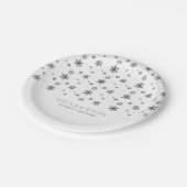 Schneeflocken Pattern Ski Winter Hochzeit Pappteller (Schrägansicht)