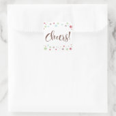 Schneeflocken-Peitsche, braune Typografie Quadratischer Aufkleber (Tasche)