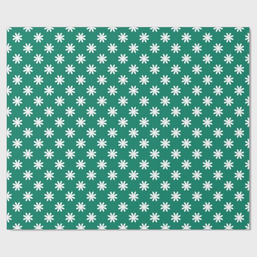 Schneeflocken Pepper Green Muster Geschenkpapier (Flach)