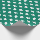 Schneeflocken Pepper Green Muster Geschenkpapier (Ecke)