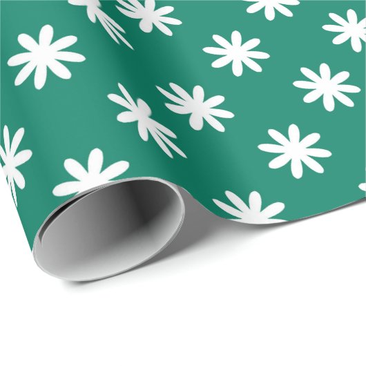 Schneeflocken Pepper Green Muster Geschenkpapier (Rolleneckpunkt)