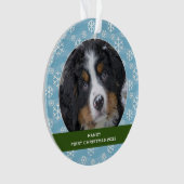Schneeflocken personalisierter Hund Erstes Foto Ornament (Vorderseite)