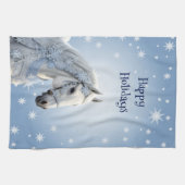 Schneeflocken Pferd Urlaub Weihnachten Handtuch (Horizontal)