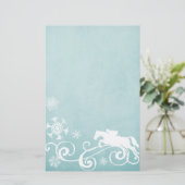 Schneeflocken Pferd Weihnachten Briefpapier (Stehend Vorderseite)