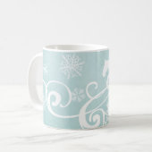 Schneeflocken Pferd Weihnachten Kaffeetasse (Vorderseite Links)