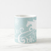 Schneeflocken Pferd Weihnachten Kaffeetasse (Mittel)