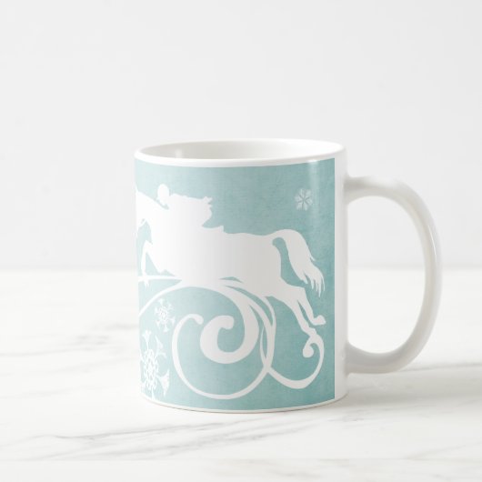 Schneeflocken Pferd Weihnachten Kaffeetasse (Rechts)