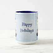 Schneeflocken Pferdesport Weihnachten Tasse (Zentrum)