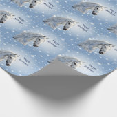 Schneeflocken Pferdesport Weihnachtswrapping Papie Geschenkpapier (Ecke)