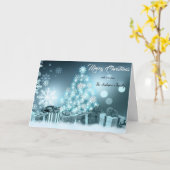 Schneeflocken Pine tree Light Blue Frohe Weihnacht Karte (Gelbe Blume)