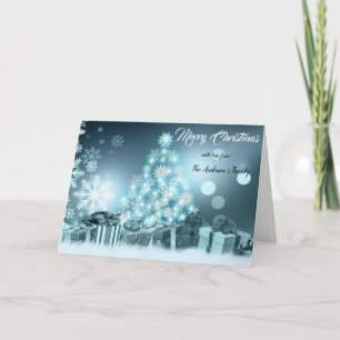 Schneeflocken Pine tree Light Blue Frohe Weihnacht Karte