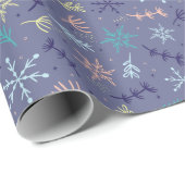 Schneeflocken Pinienbräute blühen Geschenkpapier (Rolleneckpunkt)