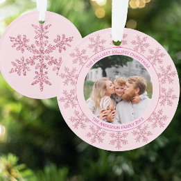 Schneeflocken Pink Glam Niedliches Weihnachtsfest Ornament