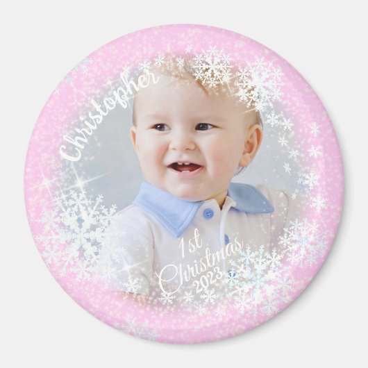 Schneeflocken pink magnet (Vorne)