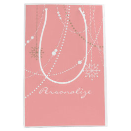 Schneeflocken pink Mitte des Jahrhunderts niedlich Mittlere Geschenktüte