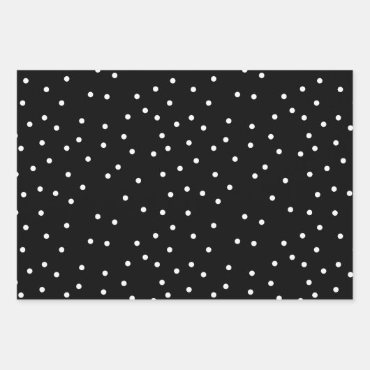 Schneeflocken Polka Punkte und Streifen schwarz-we Geschenkpapier Set (Vorderseite 3)