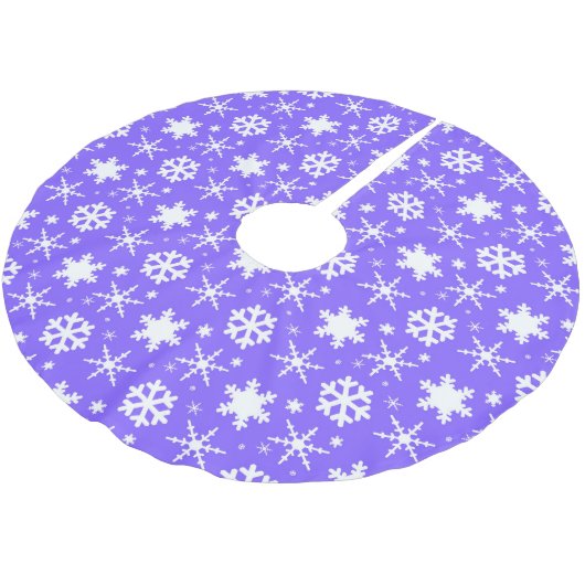 Schneeflocken Polyester Weihnachtsbaumdecke (Schrägansicht)