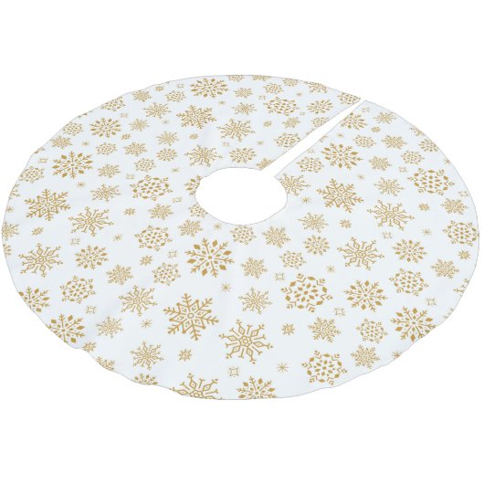 Schneeflocken Polyester Weihnachtsbaumdecke (Schrägansicht)