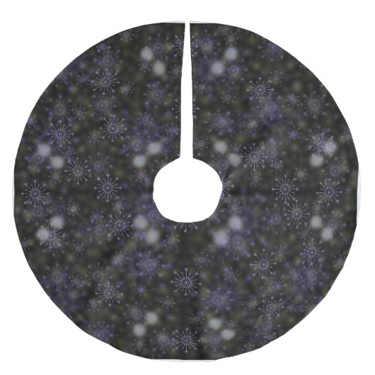 Schneeflocken Polyester Weihnachtsbaumdecke (Vorderseite)