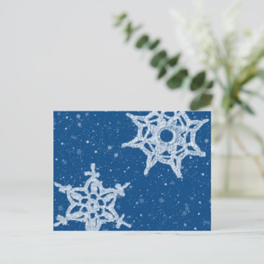 Schneeflocken Postcard Postkarte (Stehend Vorderseite)
