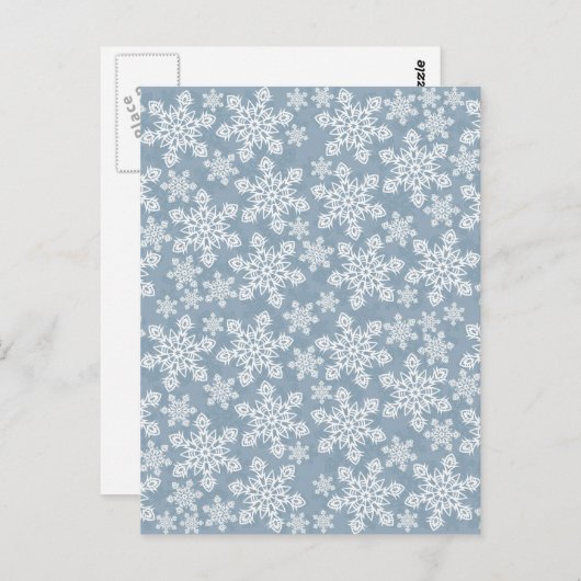 Schneeflocken Postkarte (Vorne/Hinten)