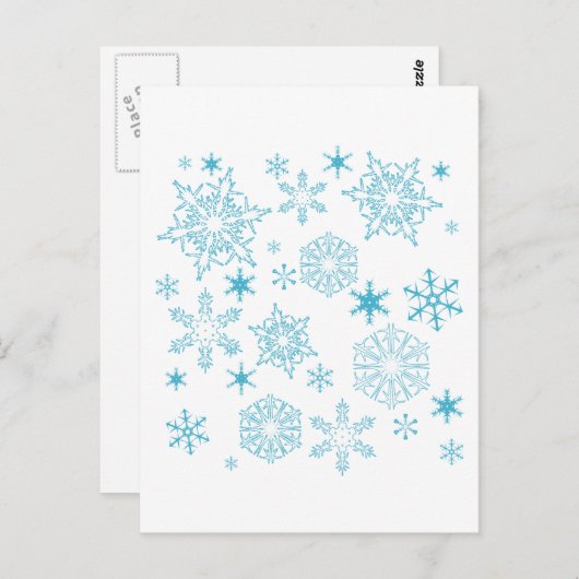 Schneeflocken Postkarte (Vorne/Hinten)