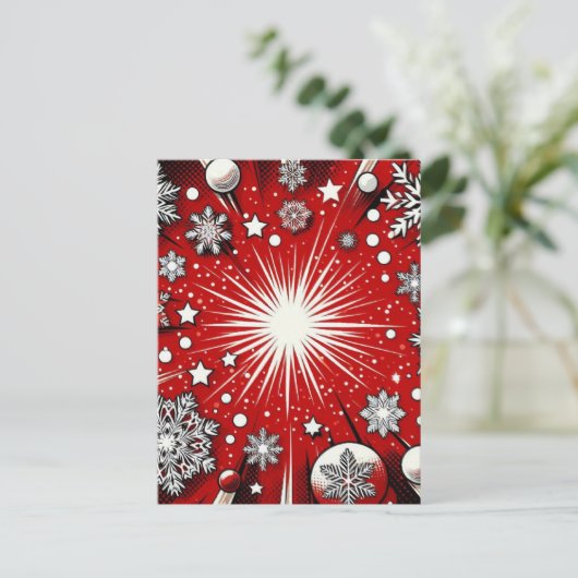 Schneeflocken Postkarte (Stehend Vorderseite)