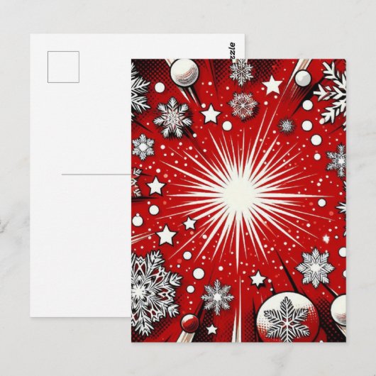 Schneeflocken Postkarte (Vorne/Hinten)