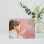 Schneeflocken Postkarte (Stehend Vorderseite)