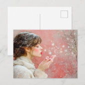 Schneeflocken Postkarte (Vorne/Hinten)