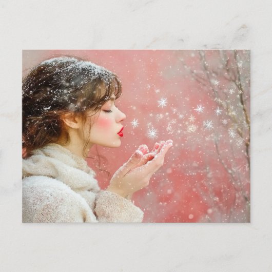 Schneeflocken Postkarte (Vorderseite)