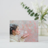 Schneeflocken Postkarte (Stehend Vorderseite)