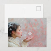 Schneeflocken Postkarte (Vorne/Hinten)
