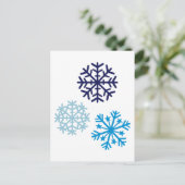 Schneeflocken Postkarte (Stehend Vorderseite)