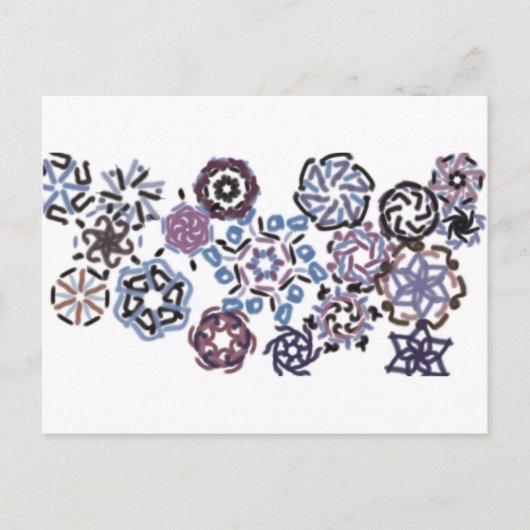 Schneeflocken Postkarte (Vorderseite)