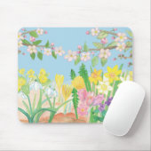 Schneeflocken, Primaten, Apfelblüten, Narzissen Mousepad (Mit Mouse)