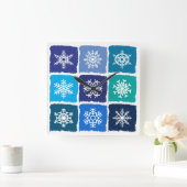 Schneeflocken Quadratische Wanduhr (Zuhause)