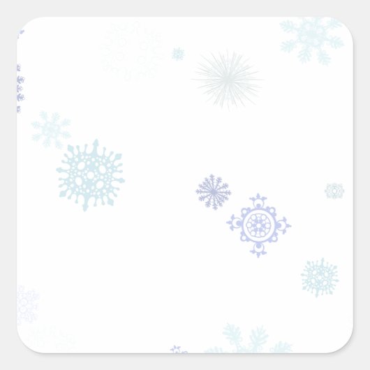 Schneeflocken Quadratischer Aufkleber (Vorderseite)