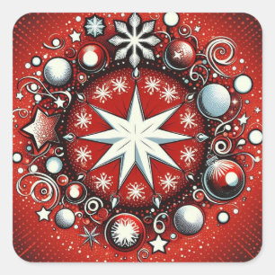 Schneeflocken Quadratischer Aufkleber