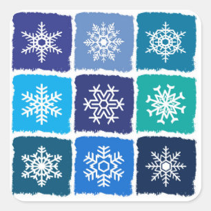 Schneeflocken Quadratischer Aufkleber