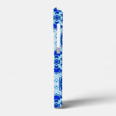 Schneeflocken Quit Pattern - Kobalt Blau und Weiß Case-Mate iPhone Hülle (Rückseite / Links)