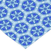 Schneeflocken Quit Pattern - Kobalt Blau und Weiß Kurzer Tischläufer (Ecke)