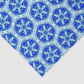 Schneeflocken Quit Pattern - Kobalt Blau und Weiß Seidenpapier (Ausschnitt)
