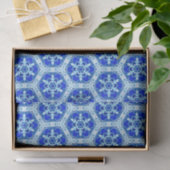 Schneeflocken Quit Pattern - Kobalt Blau und Weiß Seidenpapier (Geschenk)