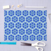 Schneeflocken Quit Pattern - Kobalt Blau und Weiß Seidenpapier (Handwerk)